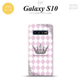 SC-03L SCV41 Galaxy S10 スマホケース ソフトケース 王冠 ピンク メンズ レディース nk-s10-tp1451