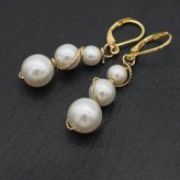 ピアス 金属アレルギー サージカルステンレス フープ 落ちない 引っかからない 外れにくい フック 3連パール イミテーション ゴールド