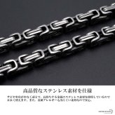 ステンレス ツインドクロネックレス ビザンチンチェーン シルバー ヘビー重め リアル 骸骨 ガイコツ ハード リング 大きめ