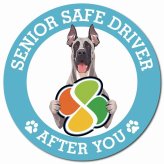 カーサイン 高齢者マーク SENIOR SAFE DRIVER グレートデン マグネット 強力 直径13cm 肉球 日本製 車 ステッカー