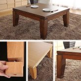 こたつ 正方形 モダンリビング継ぎ脚こたつ-ディレット 80×80cm 継脚 高さ調整 テーブル ローテーブル 炬燵 コタツ モダン 天然木 木製 日本製 国産 テレワーク リモートワーク 在宅ワーク 新生活