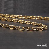 ステンレス あずきチェーンネックレス 4面カット ゴールド 金 18K GP 重量感 ゴールドネックレス 太め 細め 幅9タイプ 切れにくい 錆びにくい 金属アレルギー対応