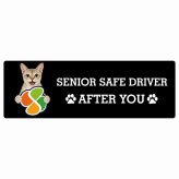 カーサイン 高齢者マーク SENIOR SAFE DRIVER シンガプーラ ステッカー シール 長方形 20x6.7cm 肉球 日本製 車