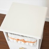 ラック プリンセス カウンター キャビネット 38cm ロココ かわいい 姫系 収納 チェスト 引き出し アンティーク 調 ヨーロピアン フレンチスタイル 白家具 リボン ラタン カゴ付き 一人暮らし 新生活