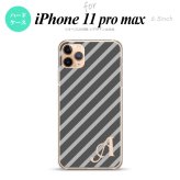 iPhone11ProMax iPhone11pro max スマホケース ハードケース ストライプ グレー +アルファベット メンズ レディース nk-i11pm-711i
