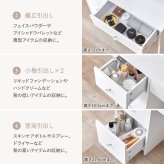 ドレッサー コスメワゴン チェスト スツール付き 天板 ミラー 2口コンセント付き LEDライト付 女優ミラー 引き出し付き ホワイト 鏡台 コンパクト 化粧台 化粧道具収納 メイクボックス メイク台 一人暮らし ワンルーム 新生活