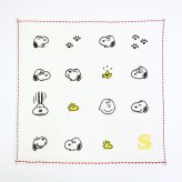 スヌーピー ミニタオル アイコン(S) イニシャル アイボリー ハンカチ SNOOPY