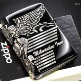 ZIPPO ハーレーダビッドソン ジッポ ライター イオンブラック＆ニッケルサテン 3面メタル 国内限定モデル 両面加工 黒銀 かっこいい おしゃれ メンズ ギフト プレゼント