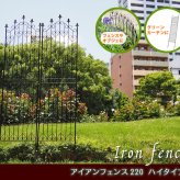 アイアンフェンス220 ハイタイプ 2枚組 ブ 送料無料 フェンス アイアン ガーデンフェンス ガーデニング 枠 柵 仕切り 目隠し 境目 クラシカル アンティーク トレリス ベランダ つる 薔薇 バラ 朝顔 園芸 ラティス ブラック スチール 屋外