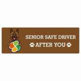 カーサイン 高齢者マーク SENIOR SAFE DRIVER 琉球犬 ステッカー シール 長方形 20x6.7cm 肉球 日本製 車