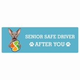 カーサイン 高齢者マーク SENIOR SAFE DRIVER ピーターボールド ステッカー シール 長方形 15x5cm 肉球 日本製 車