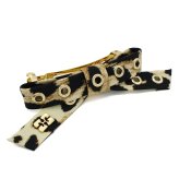 ガニー GANNI ヘアアクセサリー リボン バレッタ A6656-943 Eyelet Bow Barrette レディース レオパード 海外正規品