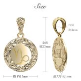 ゴールド ネックレス ハワイアンジュエリー ネックレス イニシャルイエローゴールド 刻印 無料 誕生石入れ可 ラウンド型 イニシャル コイン メダル 14K K14イエローゴールド k14カットあずき太0.9mm プレゼント ハロウィン 【品番：CG-GP112-CH123】