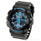 G-SHOCK ブラック×ブルー カモフラージュ アナデジ 腕時計 メンズ GA-100CB-1AJF