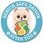 カーサイン 高齢者マーク SENIOR SAFE DRIVER ポメ柴 マグネット 強力 直径13cm 肉球 日本製 車 ステッカー
