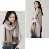 Filomo ストール 大判 レディース カシミヤ アルパカ バイカラー 抗菌 【名入れ刺繍可能】 無地 やわらか 厚い 暖かい 大きいサイズ 秋 冬 マフラー 内モンゴル産 ラッピング ギフト プレゼント 7F (02000256r)