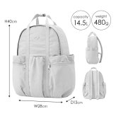 リュック MaH バックパック レディース 軽量 A4 PC収納 14インチ 撥水 大容量 通勤 通学 おしゃれ ビジネス リュックサック 旅行 仕事 ナイロン 丈夫 軽い 14.5L ボトルポケット PCスリーブ 多収納 多機能 きれいめ カジュアル 女性 シンプル 無地 黒 ブラック ライトグレー
