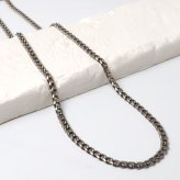 チタン 幅4mm 喜平ネックレス シルバー メンズ 細身 チェーン きへい シンプル アクセサリー 落ち着いた色味 大人 カジュアル モード ベーシック 重ね着け 首元 スマート すっきり クール コーディネート 金属アレルギー対応