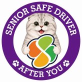 カーサイン 高齢者マーク SENIOR SAFE DRIVER スコティッシュフォールド ステッカー シール 直径13cm 肉球 日本製 車