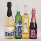 梅酒特集4本セット(薩摩スパークリングにごり梅酒梅太夫(鹿児島) 京都フルーツ白梅スパークリングワインやや甘口(京都) 京都青谷梅わいん(京都) 百助梅酒(大分)) 375ml×1本 750ml×1本 500ml×2本
