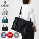 【正規販売】MILESTO ミレスト LIKID リキッド MLS844 ボストンバッグ ショルダー 撥水 はっ水 22L 軽量 旅行 ビジネス 出張 旅行バッグ ブラック グレー キャリーオン ギフト プレゼント メンズ レディース ブランド グッドデザイン賞 止水ファスナー 男性 女性