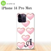 iPhone14 ProMax iPhone14 Pro Max スマホケース 背面ケース ハードケース ハート C 白 +アルファベット 2022年 9月発売 nk-i14pm-175i