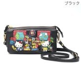 ハローキティ お財布ポシェット Kitty's House SHO3812 SHO3813サンリオ タマオワールド コラボ 送料無料 バッグ 財布 ショルダーバッグ 長財布 ブラック ピンク