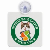 カーサイン 高齢者マーク SENIOR SAFE DRIVER キジ白 車内用 吸盤タイプ 収れん火災防止タイプ 肉球 日本製 車 ステッカー