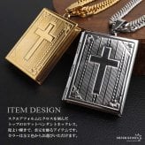 ステンレス ロケットネックレス HIPHOP ダブル喜平チェーンネックレス ロケットペンダント クロスネックレス 写真 記念 思い出 50cm 60cm ゴールドネックレス 18KGP シルバー 十字架 6面カット メンズ 男性 金属アレルギー対応