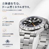 ADDIESDIVE 腕時計 メンズ クォーツ GMT スイス製 RONDA 515 39mm 20気圧防水 SUS316L AD2035
