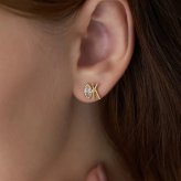【無料ラッピング】  ヨンドシー 4℃ The Tidal K10イエローゴールド ピアス 片耳用 クォーツ ブランド 正規品 新品 ギフト プレゼント 人気 おすすめ 誕生日 記念日 クリスマス 送料無料
