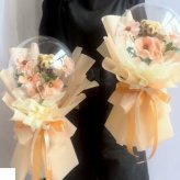 【new】 バルーンフラワー 【 ブーケタイプ / ラベンダー 】 名入れギフト 枯れないお花 造花の アートフラワー 花とぬいぐるみ メッセージ入り バルーン フラワーギフト 誕生日 記念日 出産祝い 結婚祝い 結婚式 電報 歓送迎 発表会 くま ぬいぐるみ テディベア 母 父 彼女 彼氏 プレゼント 記念品