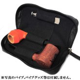 パイプポーチ 黒 2本用 CHACOM ファスナー ポケット フラップ仕様 喫煙具 合皮製 タバコ 収納 皮 シャコム ブラック おしゃれ かっこいい メンズ 高級 ギフト プレゼント