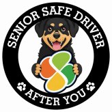 カーサイン 高齢者マーク SENIOR SAFE DRIVER ロットワイラー ステッカー シール 直径13cm 肉球 日本製 車