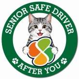 カーサイン 高齢者マーク SENIOR SAFE DRIVER サバ白 マグネット 強力 直径13cm 肉球 日本製 車 ステッカー