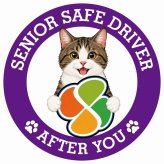 カーサイン 高齢者マーク SENIOR SAFE DRIVER キジ白 ステッカー シール 直径13cm 肉球 日本製 車