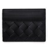 ボッテガヴェネタ BOTTEGA VENETA カードケース イントレチャート ブラック 黒 メンズ レディース 本革 カーフレザー 薄型 スリム カード入れ 6枚収納 名刺入れ カードホルダー 635057 V3US3 8803