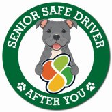 カーサイン 高齢者マーク SENIOR SAFE DRIVER スタッフォードシャーブルテリア マグネット 強力 直径13cm 肉球 日本製 車 ステッカー