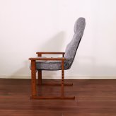 高座椅子 ネクシー リクライニング 天然木 ベージュ・グレー W57.5x奥55-90xH94cm座面高32/35/38/41 座椅子 リクライニングチェア パーソナルチェア 肘付き ベージュ グレイ おしゃれ