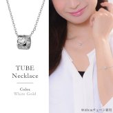 ゴールド ネックレス ハワイアンジュエリー ネックレス ゴールド ホワイトゴールド ネックレス スクロールチューブ Sサイズ 14K K14 K10 10Kあずきチェーン太0.7mm ギフトラッピング可能 BY THE SEA バイザシー プレゼント ハロウィン 【品番：CG-GP127W】