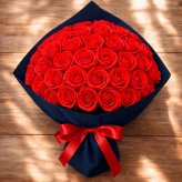 【ルビーレッド】「サヴォンローズ」 花束 ブーケ バラの花束 薔薇の花束 花ギフト フラワーギフト フラワーボックス プロポーズ サプライズ ソープフラワー シャボンフラワー 石鹸フラワー 石鹸の花 石鹸のバラ 枯れない花 インテリア 母の日 父の日 敬老の日 クリスマス バレンタイン ホワイトデー 誕生日 入学 卒業 就職 結婚祝い 結婚記念日 退職祝い 記念日 