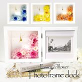 プリザーブドフラワー フォトフレーム 時計 写真立て 花 ギフト 枯れない花 プレゼント 母の日 敬老の日 還暦祝い 古希 喜寿 退職祝い 送別会 結婚祝い 出産祝い 新築祝い 誕生日 両親 妻 女性 母親 祖母 友達 木製 L版 L判 ピンク ブルー イエロー オレンジ アレンジメント 記念品 贈り物 贈答 インテリア 御祝 サプライズ ウェディング 記念日 Lulu＊s ルルズ