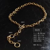 ステンレス マンテルネックレス 留め3箇所 ラリエット Y字 アズキチェーン チョーカー ゴールド 2way お洒落 デザイン 流行り シンプル 太め 変形 レディース 女性 金属アレルギー対応