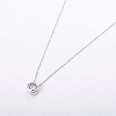ネックレス レディース ダイヤモンド 0.15ct K18WG 18金 ホワイトゴールド フクリン留め 一粒ダイヤ ペンダント シンプル 華奢 普段使い プレゼント ギフト 記念日 誕生日