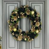 クリスマスリース ゴールド 大人クリスマスデコレーション オーナメント アンティーク調 シャビーシック クリスマスグッズ 北欧 置物