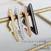ステンレス トライアングルイヤーカフ フェイクピアス ノンホール 三角 穴不要 メンズ レディース 耳飾り シンプル ゴールド 金 片耳用 イヤリング 男性 女性