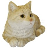 置物 猫 寝そべる茶トラ猫 幅17cm woobia ウービア リアル かわいい おしゃれ 玄関 インテリア オブジェ ガーデン 茶トラ ねこ ネコ 動物 アニマル 癒し 棚 北欧 リビング プレゼント ギフト 新築祝い 猫好き ねこグッズ
