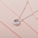 ダイヤモンド ネックレス K18WG 0.1ct フクリン ペンダント 18金 ホワイトゴールド 一粒 ダイヤ シンプル アクセサリー レディース ジュエリー ギフト プレゼント 贈り物
