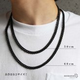 純チタン製 軽い ネックレスチェーン フィガロ喜平ネックレス ブラック つけっぱなし 幅7mm 丁度いい太さ かっこいい クール シンプル 大人 厚みあり メンズ 男性 金属アレルギー対応