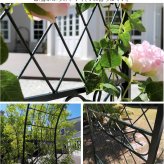 フェンス ワイドアイアンアーチ 送料無料 ダークグリーン アイアン アーチ 門 木製 バラ 薔薇 フェンス おしゃれ 小型 北欧 ガーデニング 屋外 家具 ツタ 蔦 エントランス エクステリア ロマンチック トレリス 園芸支柱 つるバラ 誘引 黒 仕切り